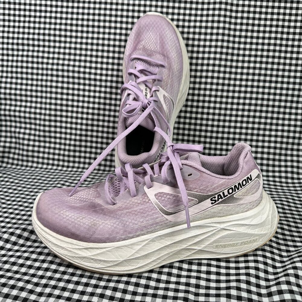 Salomon Aero Glide Road Running Workout Shoes Lavender Purple Women's Size 8